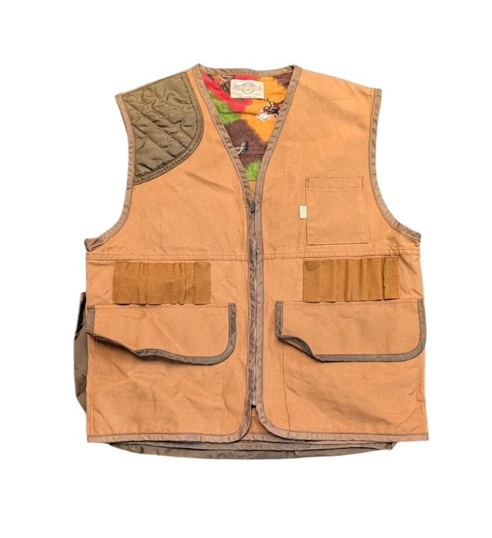 Vintage SAFTBAK Bird Hunting Vest Mens 1960s Game Pouch Brown R